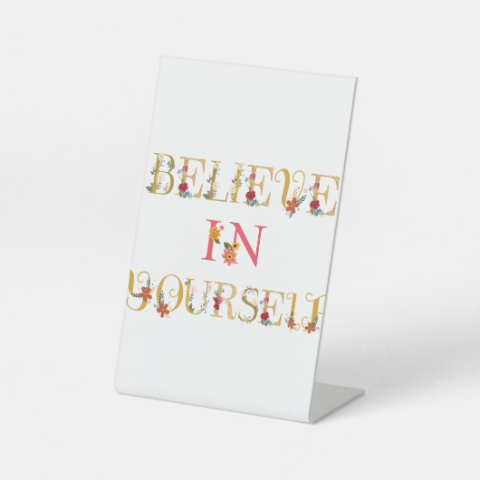 Glauben Sie an sich Sockelschild (Vorderseite)