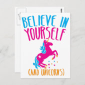 Glauben Sie an sich (und Einhörner) Postkarte (Vorne/Hinten)