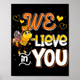 Glauben Sie an Sie lustige Bee Testing Day Teacher Poster