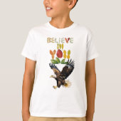 Glauben Sie an Sie" Majestic Eagle Design T-Shirt (Vorderseite)