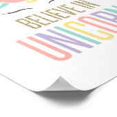 Glauben Sie an Unicorns Rainbow Unicorn Poster (Ecke)