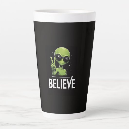 Glauben Sie an uns Milchtasse (Vorderseite)