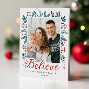 Glauben Sie an Weihnachten Stechpalme und Kiefernz