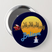 Glauben Sie an Weihnachtsmann Button (Vorne & Hinten)