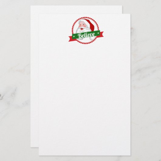 Glauben Sie an Weihnachtsmann Ihre Briefpapier (Vorne/Hinten)