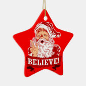 Glauben Sie an Weihnachtsmann Keramikornament (Rechts)