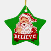 Glauben Sie an Weihnachtsmann Keramikornament (Hinten)