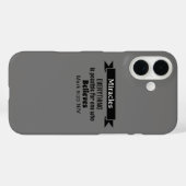Glauben Sie an Wunder Bibel Verse Gray Christlich Case-Mate iPhone Hülle (Rückseite (Horizontal))