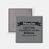Glauben Sie an Wunder Bibel Verse Gray Christlich Magnet (Vorderseite/Rückseite)