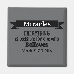 Glauben Sie an Wunder Bibel Verse Gray Christlich Magnet