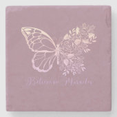 Glauben Sie an Wunder Butterfly-Marmorstein-Unters Steinuntersetzer (Vorderseite)