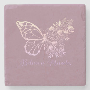 Glauben Sie an Wunder Butterfly-Marmorstein-Unters Steinuntersetzer