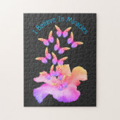 Glauben Sie an Wunder Hibiskus Blume Schmetterling Puzzle (Vertikal)
