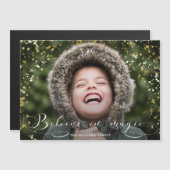 Glauben Sie an Zauberkalligraphie und Gold-Glitzer Magnetkarte (Vorne/Hinten)