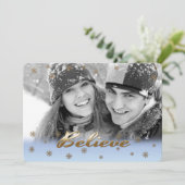 Glauben Sie. Benutzerdefinierte Foto Weihnachtsfla Feiertagskarte (Stehend Vorderseite)