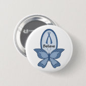 Glauben Sie blauem Bewusstsein Button (Vorne & Hinten)