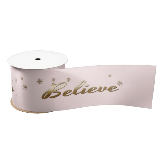 Glauben Sie. Blush Pink Gold Weihnachtsgeschenk Satinband (Spule)