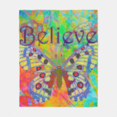 Glauben Sie bunter Schmetterling Fleecedecke (Vorderseite)