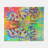 Glauben Sie bunter Schmetterling Fleecedecke (Vorderseite (Horizontal))