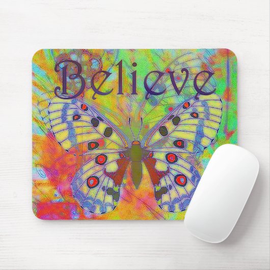 Glauben Sie bunter Schmetterling Mousepad (Mit Mouse)