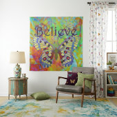 Glauben Sie bunter Schmetterling Wandteppich