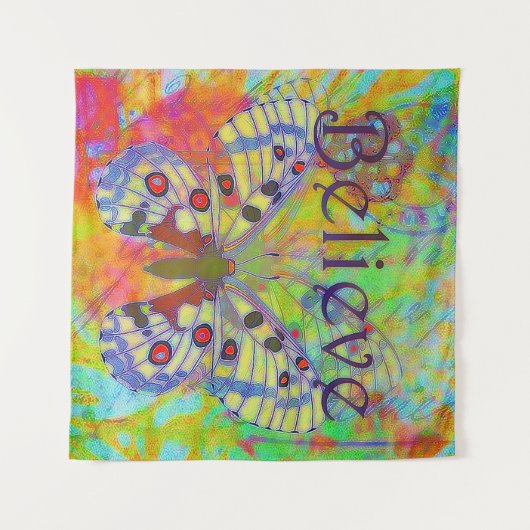 Glauben Sie bunter Schmetterling Wandteppich (Vorderseite (Horizontal))