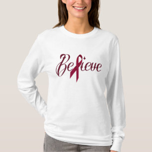 Glauben Sie Burgunder-Bewusstseins-Band-Shirt T-Shirt