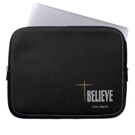 Glauben Sie Christliche Cross Individuelle Name Bl Laptopschutzhülle