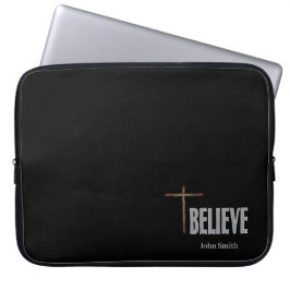 Glauben Sie Christliche Cross Individuelle Name Bl Laptopschutzhülle