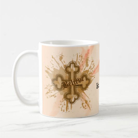 Glauben Sie Christliche Cross Tasse (Links)