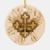 Glauben Sie Christliche Kreuzverzierung Keramik Ornament (Vorne)