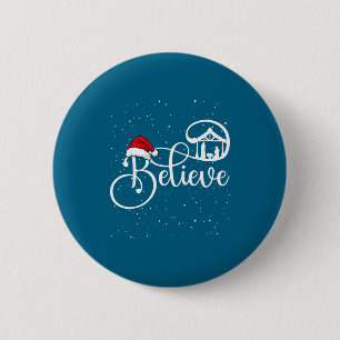 Glauben Sie christliche Weihnachtsszene Weihnachte Button