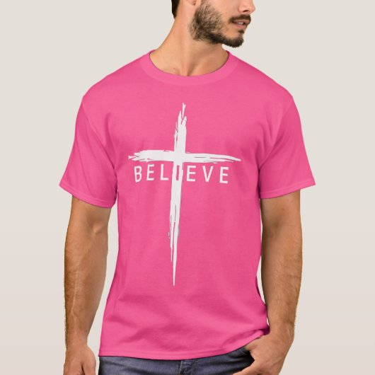 Glauben Sie Christliches Kreuz Jesus Christus Chri T-Shirt (Vorderseite)