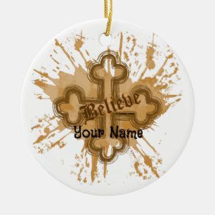 Glauben Sie christliches Kreuz-Ornament  Keramik Ornament