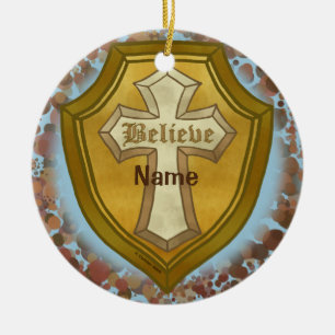 Glauben Sie christliches Kreuz-Ornament  Keramikornament