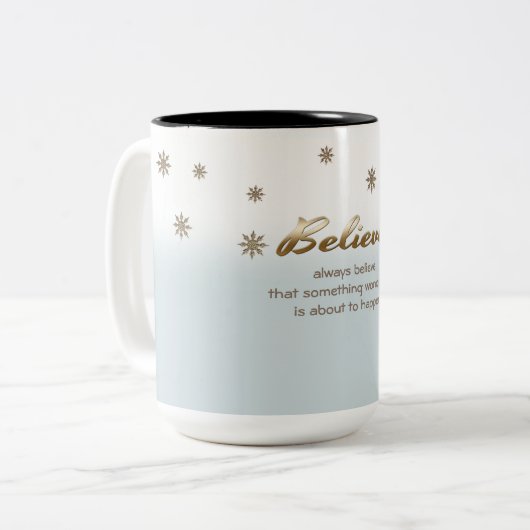 Glauben Sie. Custom Christmas Geschenk Tasse (Vorderseite Links)