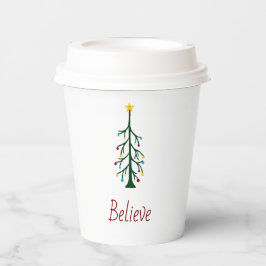 Glauben Sie das moderne Weihnachtsbaum-Party Pappbecher