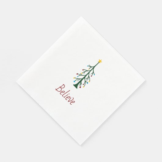 Glauben Sie das moderne Weihnachtsbaum-Party Serviette (Ecke)