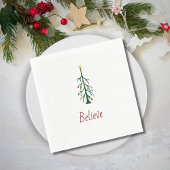Glauben Sie das moderne Weihnachtsbaum-Party Serviette