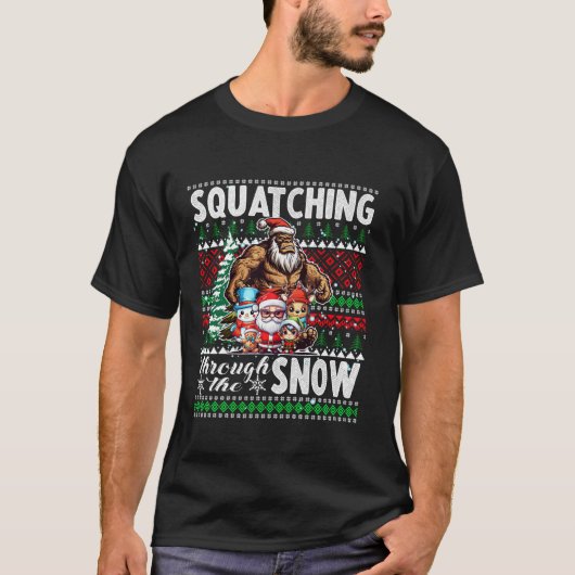 Glauben Sie, dass der Santa Bigfoot sich durchquer T-Shirt (Vorderseite)