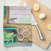 Glauben Sie, dass etwas Wunderbares passieren wird Geschirrtuch (Viertel Falte)