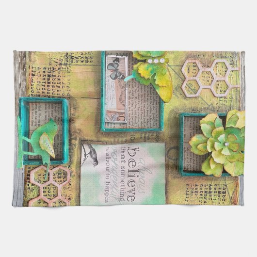 Glauben Sie, dass etwas Wunderbares passieren wird Geschirrtuch (Horizontal)