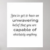 Glauben Sie, dass Sie fähig sind: Motivation Class Poster (Vorne)