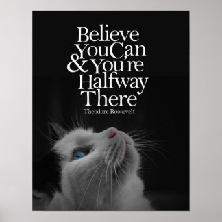 Glauben Sie, dass Sie schöne Katzen Motivierend Zi Poster