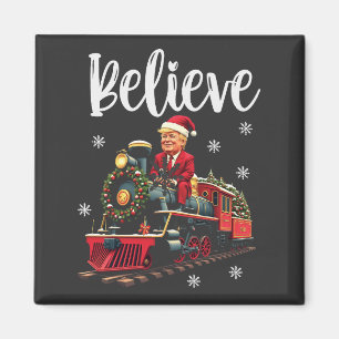 Glauben Sie, dass Trump einen Zug fährt Weihnachte Magnet