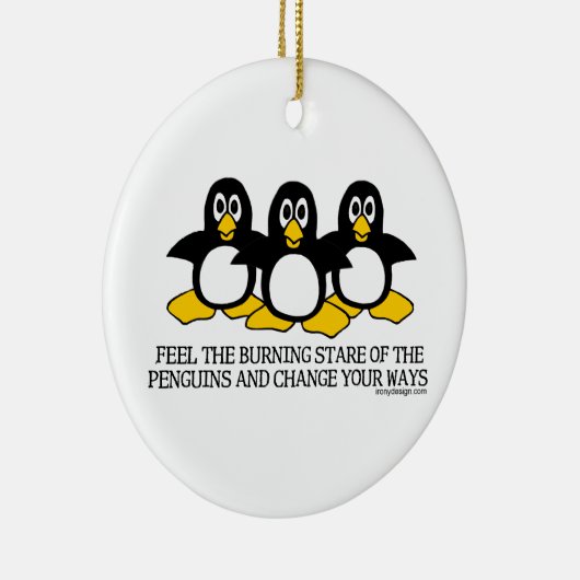Glauben Sie den brennenden Starren der Pinguine Keramikornament (Rechts)