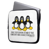 Glauben Sie den brennenden Starren der Pinguine Laptopschutzhülle (Vorderseite Links)