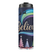 Glauben Sie den Weihnachtsmann in der Nacht Thermosbecher (Vorderseite)