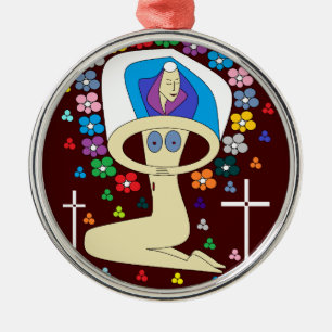 GLAUBEN SIE DER JUNGFRAU MARY SILBERNES ORNAMENT