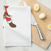 Glauben Sie, der Weihnachtsmann schlägt eine Pose Geschirrtuch (Viertel Falte)